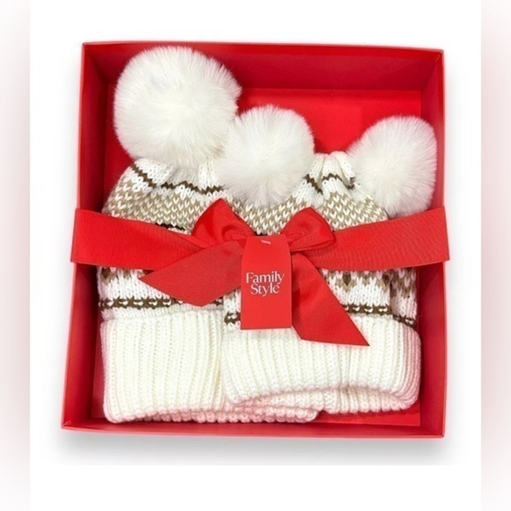 CHARTER CLUB Womens Mommy And Me Fair Isle Beanies Set